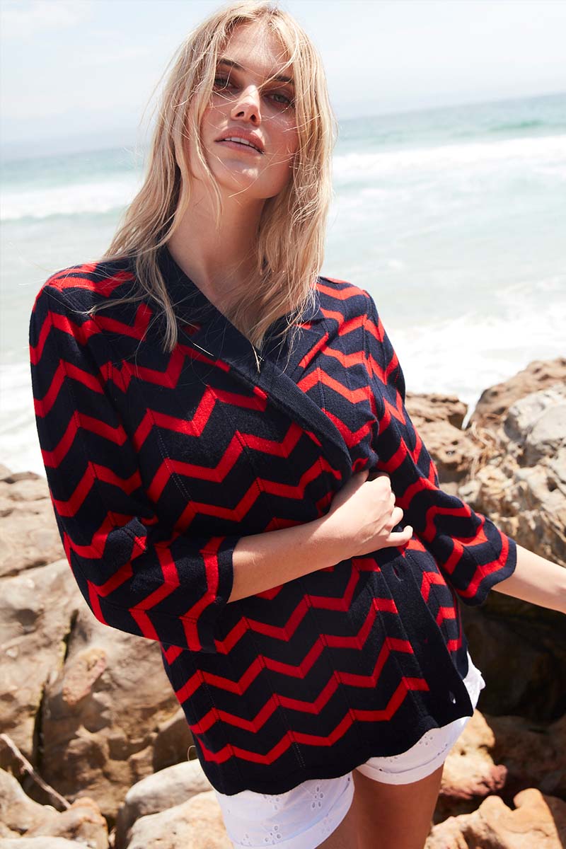 PJ in Navy and Red Chevron