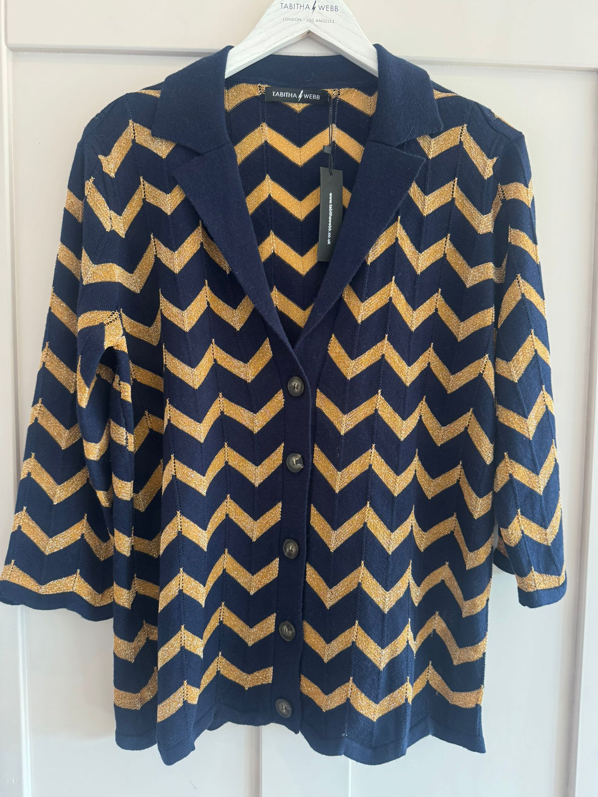 Chevron PJ in Navy & Gold