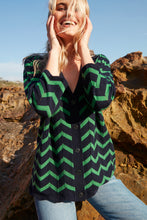 Load image into Gallery viewer, Green and Navy Chevron PJ

