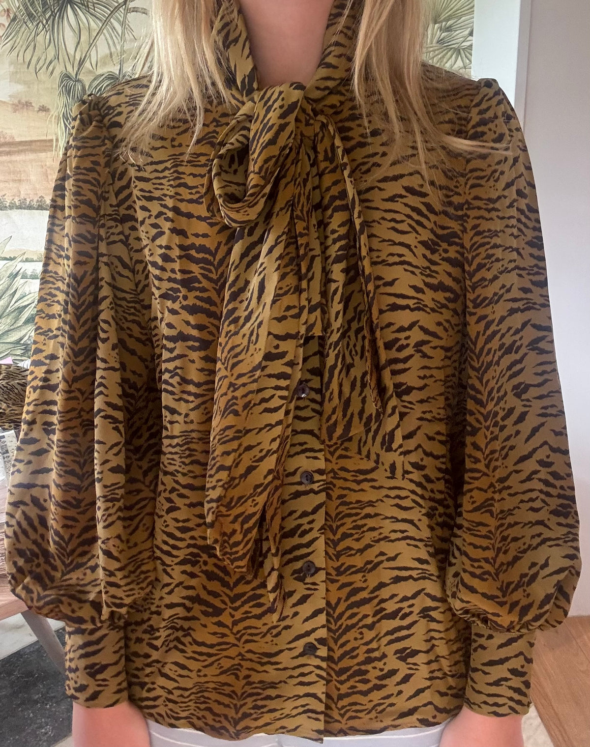 Tiger Print Pussybow