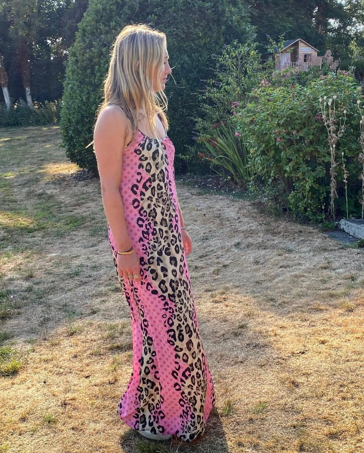 Leopard print silk dress