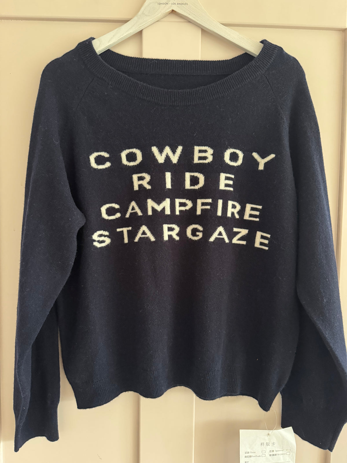 Cowboy ride campfire navy