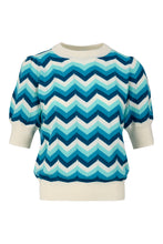 Load image into Gallery viewer, Short Sleeved Chevron in Blues
