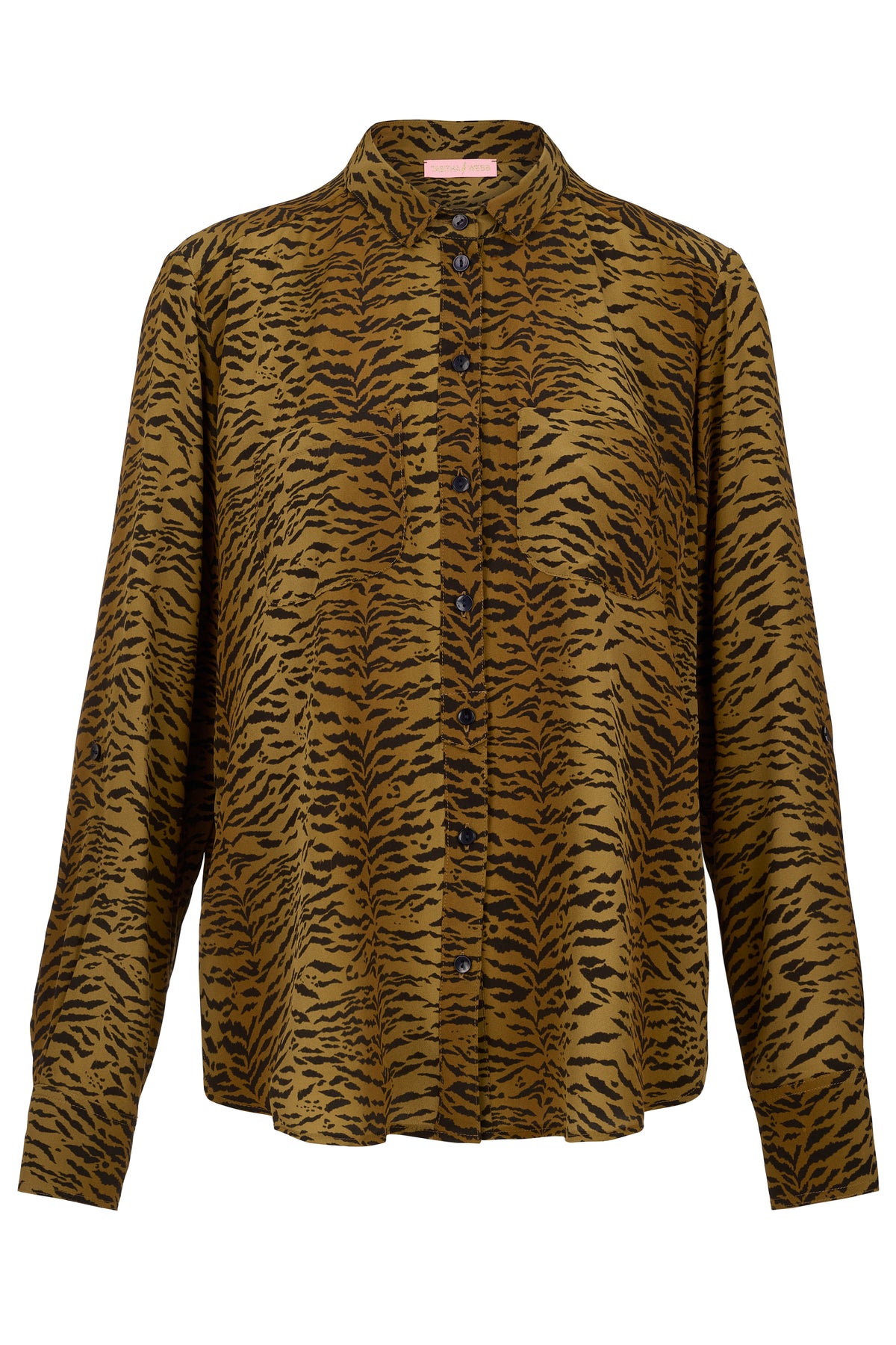 Boyfriend Silk Shirt in Tiger Print