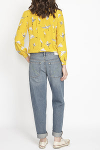 Dora in Yellow Egret Silk Shirt