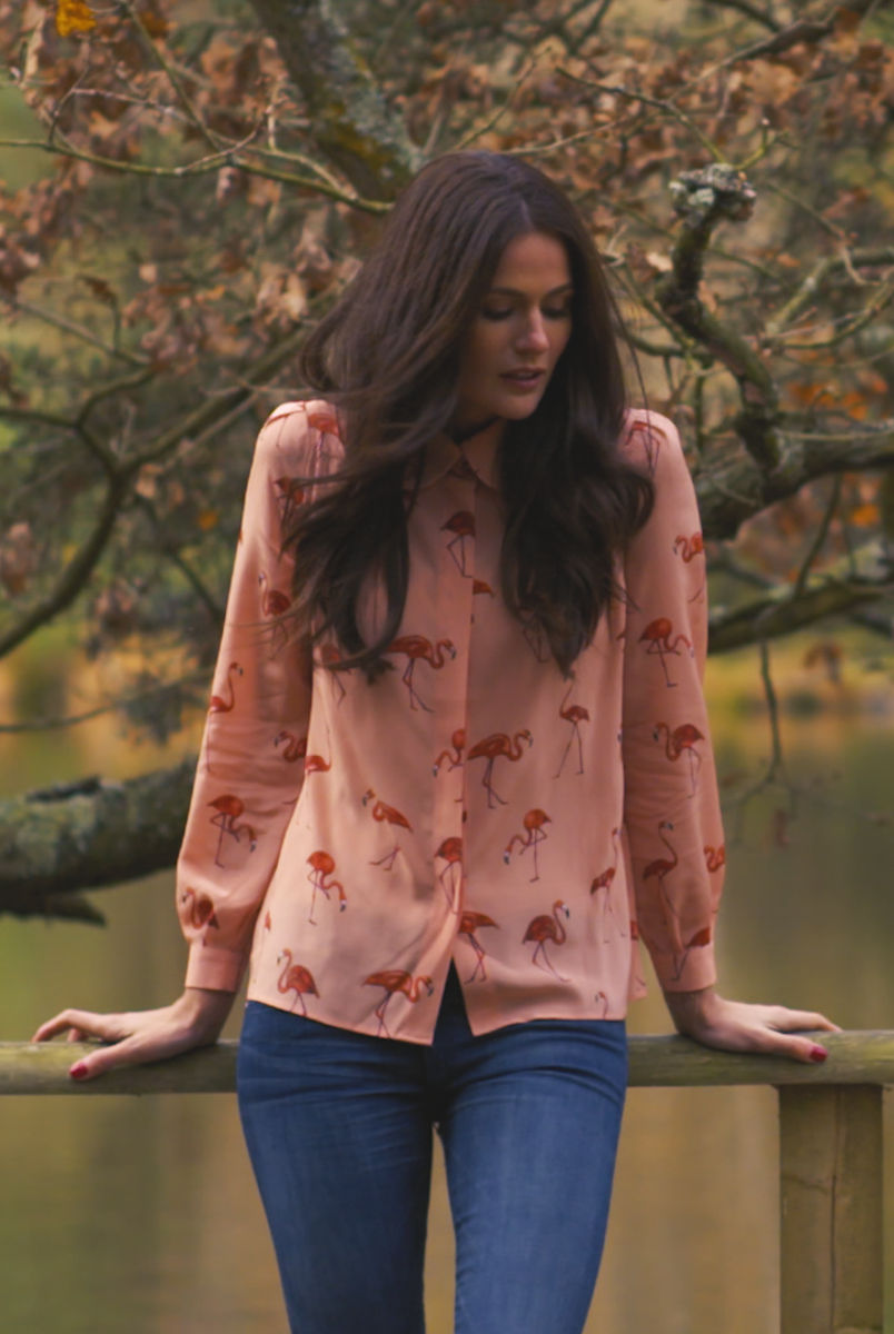 flamingo print blouse uk