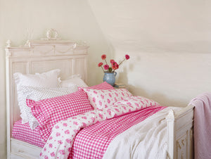 Pink Gingham with Paisley Reversible Duvet Cover