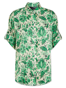 Hawaiian Shirt in Green Floral