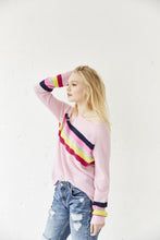 Load image into Gallery viewer, Rainbow Stripes in Pink Cashmere
