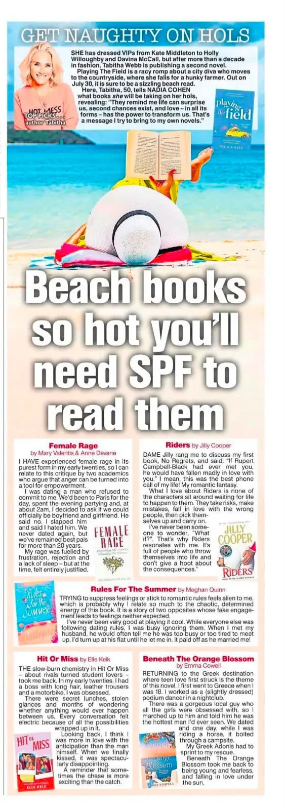 The Sun press cutting featuring Tabitha Webb
